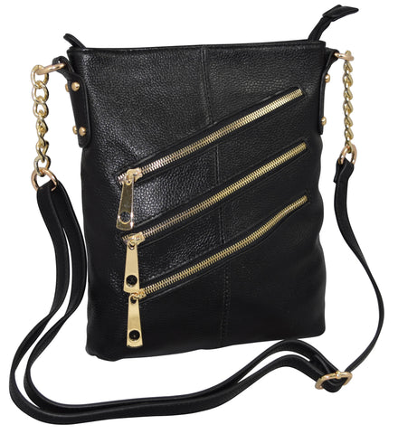 Genuine Leather Multi Pocket Women's Crossbody Bag