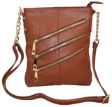 Genuine Leather Multi Pocket Women's Crossbody Bag