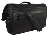 Kenneth Cole New York, "Mess-ed The Deadline" Black Leather Business Case, Messenger Bag w Shoulder Strap