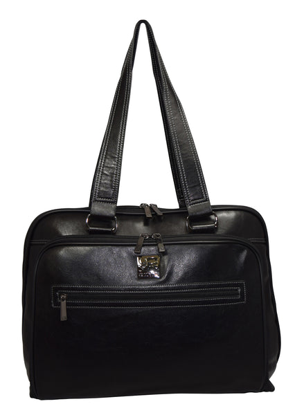 Franklin Covey Ladies Briefcase Laptop Bag Large Leather Black