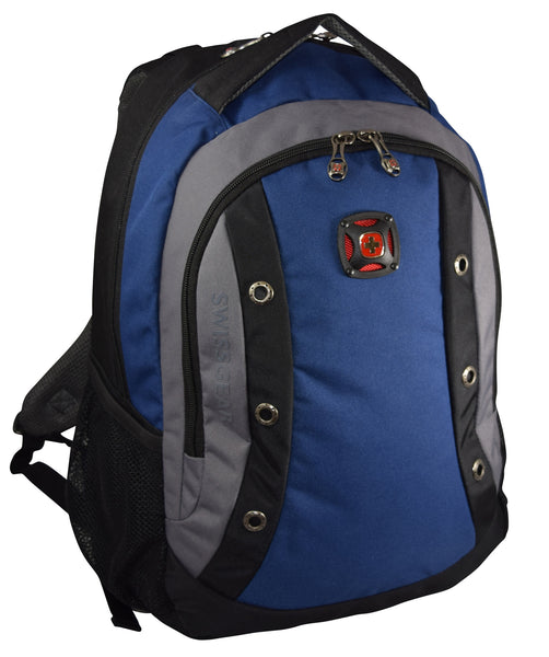 SwissGear Mensa 16 Padded Laptop Backpack (Black-Blue-Gray) – Kal's  Creations LLC