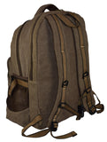 Classic Unisex High Density Washed Canvas Backpack With Touches Of Leather Fits 17" Laptop