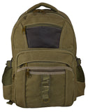 Classic Unisex High Density Washed Canvas Backpack With Touches Of Leather Fits 17" Laptop