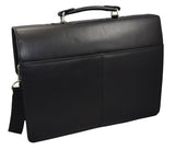 Kenneth Cole "The Flap-py Gilmore" Double Gusset Leather Flapover Briefcase/Portfolio