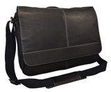 Kenneth Cole Reaction Unisex The "Risky Business"  Leather Messenger Bag Black