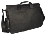 Kenneth Cole New York, "Mess-ed The Deadline" Black Leather Business Case, Messenger Bag w Shoulder Strap