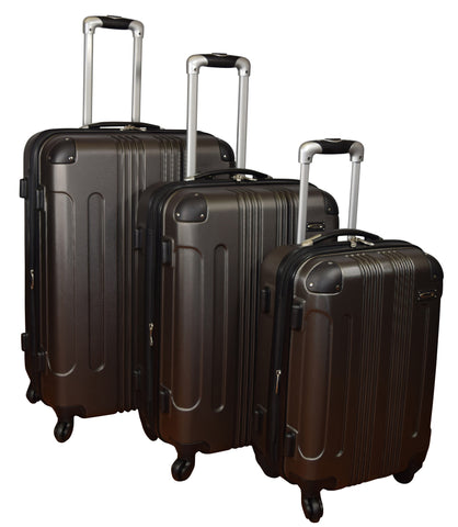 Kemyer Series 650 Hardside Luggage Spinner Wheeled Suitcase 28, 24 & 20 inch, 3 pc set Gray