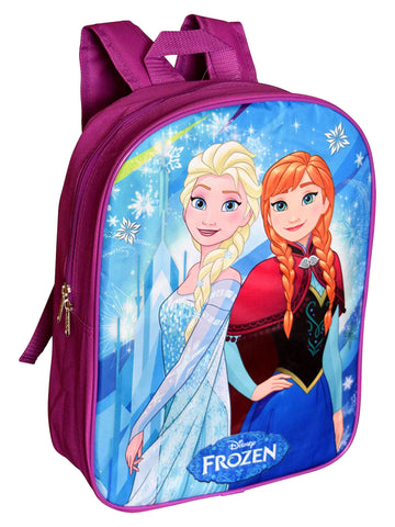 Frozen Elsa & Anna 15" Backpack (Magenta-Blue)
