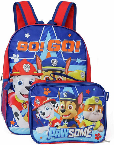 Nickelodeon Boy Paw Patrol 16" Backpack With Detachable Matching Lunch Box