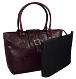 Ultimate Work Tote, "Maya Exotic" Faux Croco Business Women's 15.5" Laptop Tote With Padded Removable Compartment