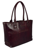 Ultimate Work Tote, "Maya Exotic" Faux Croco Business Women's 15.5" Laptop Tote With Padded Removable Compartment